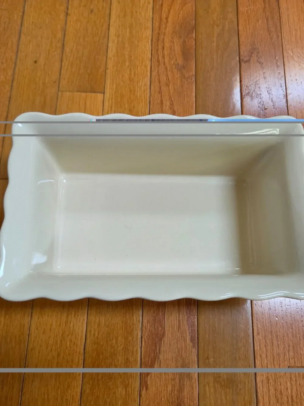 PAULA DEEN FALL HARVEST LOAF PAN 9X5 SCALLOPPED AND RIBBED STONEWARE